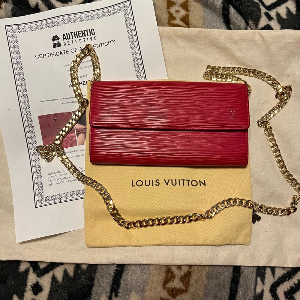 Louis Vuitton VEUC Vintage Sarah Epi Long Wallet COA* w/Chain and insert